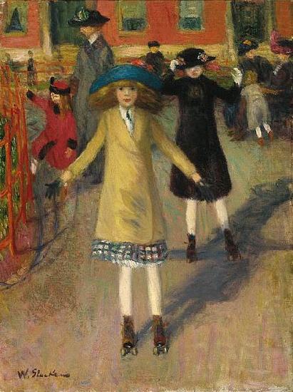 William Glackens Children Rollerskating china oil painting image